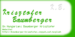 krisztofer baumberger business card